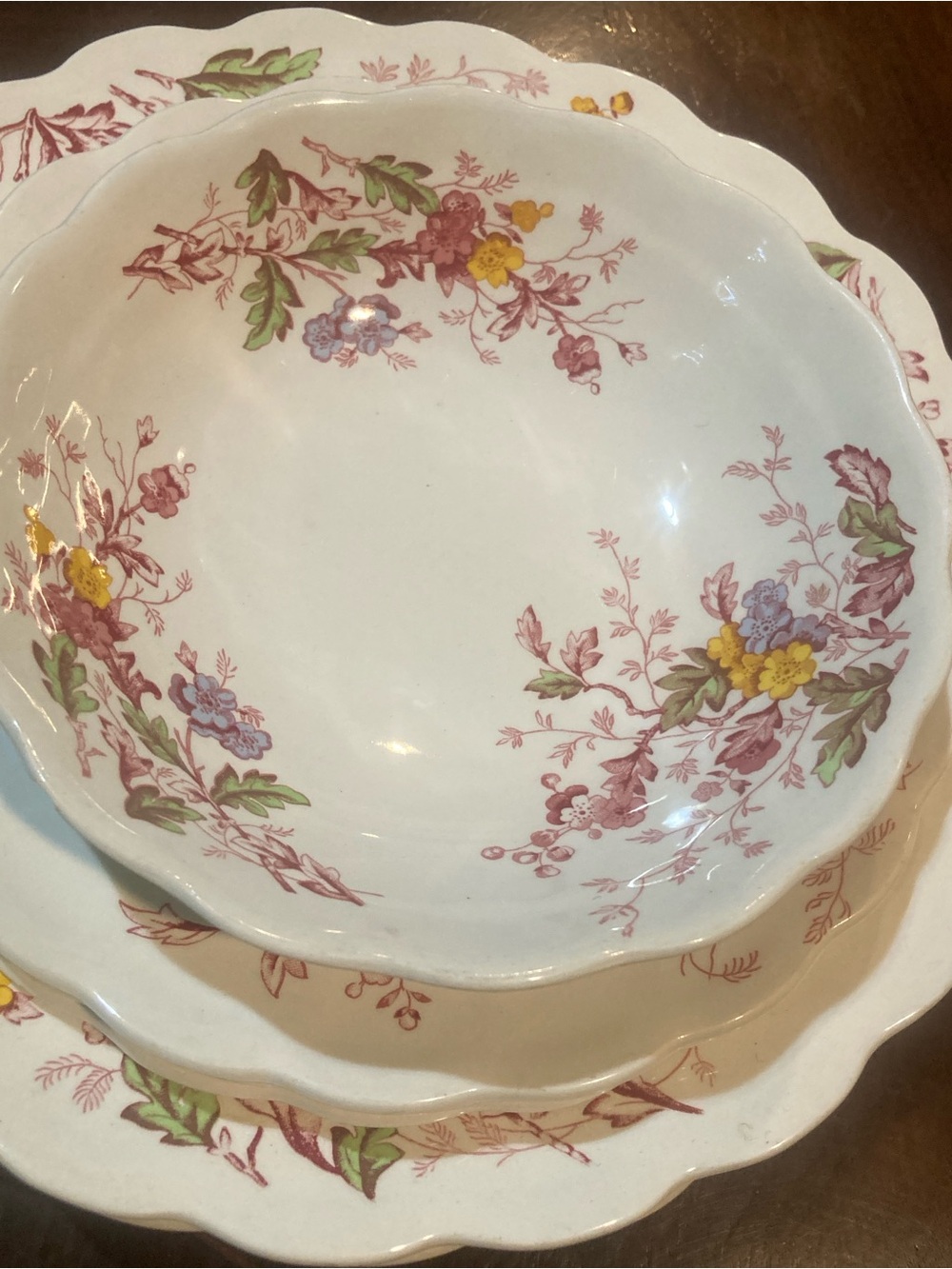 SR Ridgeway Ironstone Staffordshire England “ English Garden 6 piece set